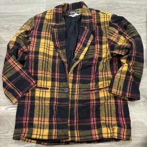 Adolfo International Wool Blend Jacket Blazer Pockets One Button , SZ M VINTAGE